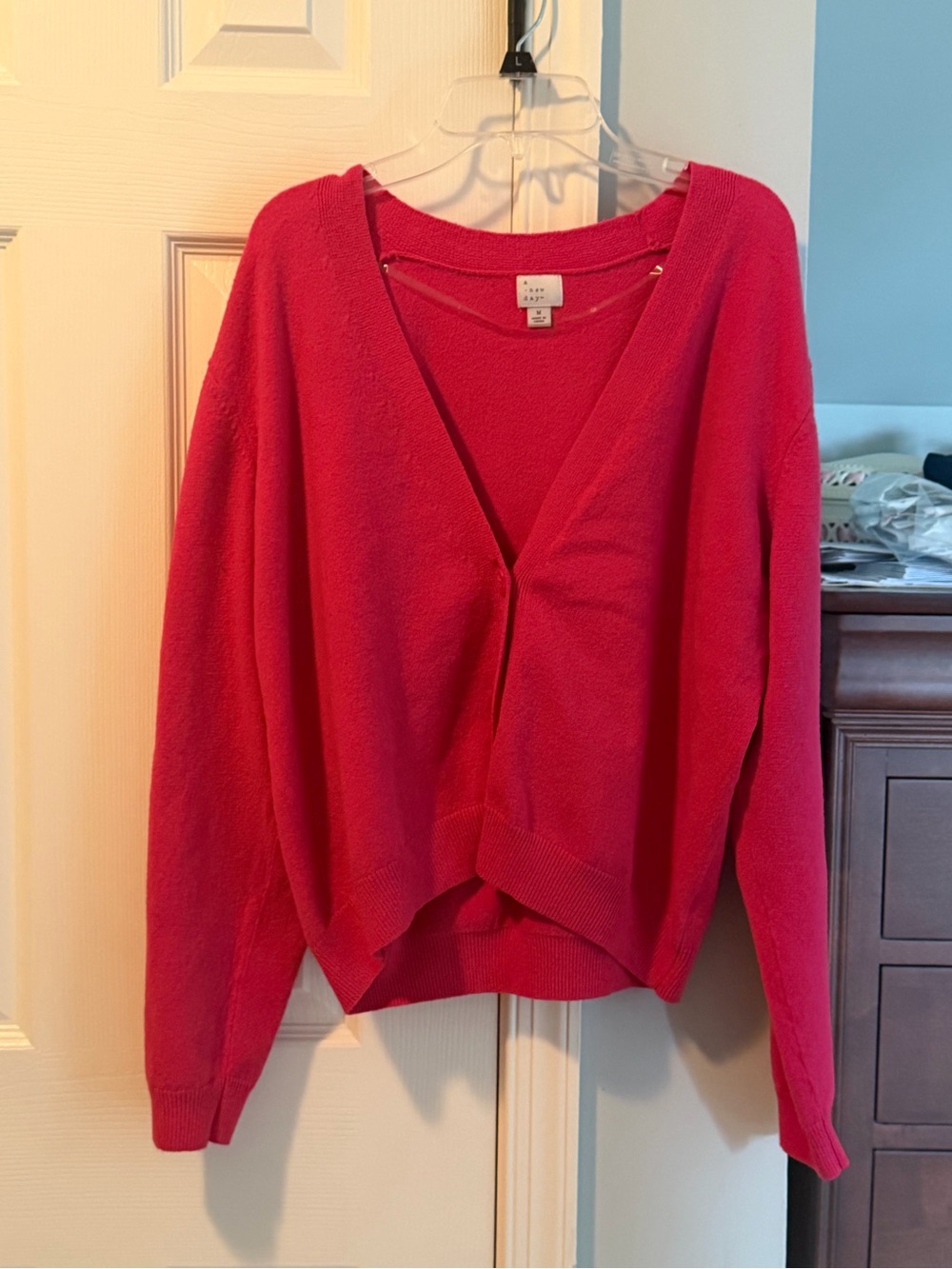 SET Pink V-Neck Lightweight Sweater and Tank Top